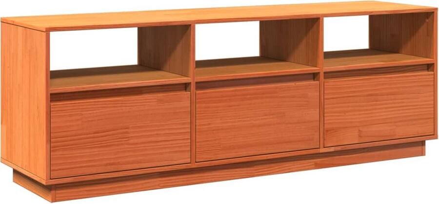 VidaXL Tv-meubel 140x37x50 cm massief grenenhout wasbruin
