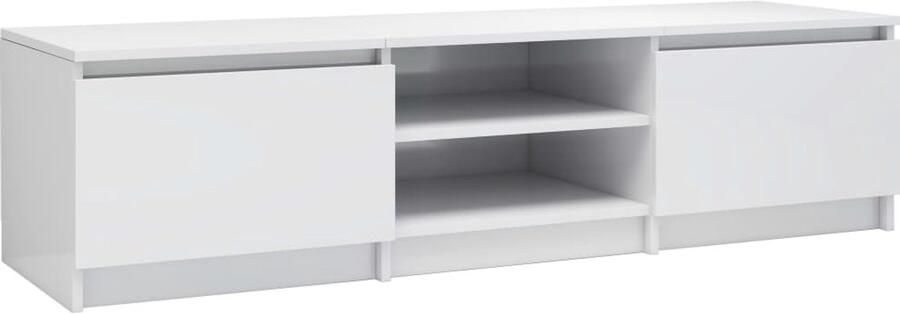 VidaXL Tv-meubel 140x40x35 5 cm Hoogglans wit Tv-meubel Klassieke Tv-standaard Houten Tv-meubel Witte Tv-kast Media Kast Salontafel Woonkamer Meubilering Living Room Furniture Entertainment Center