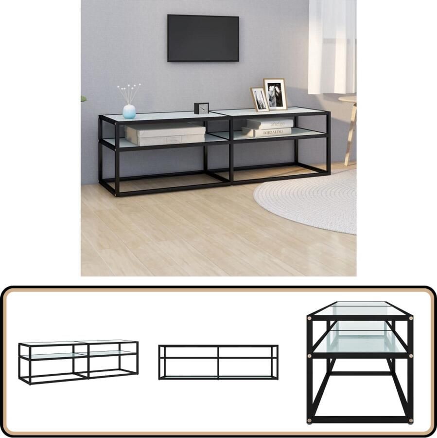 VidaXL Tv-meubel 140x40x40 5 cm Witmarmerlook Televisie Kast Tv Meubilair Mediabox Vitrinekast Woonkamer Decoratie