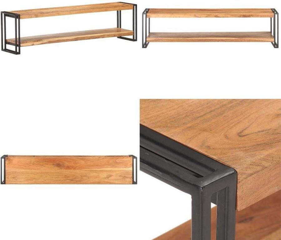 VidaXL Tv-meubel 150x30x40 cm massief acaciahout Tv-kast Tv-kasten Televisiekast Televisiekasten