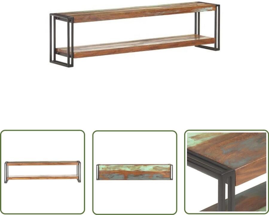 VidaXL Tv-meubel 150x30x40 cm Massief gerecycled hout Industriele Tv Kast Vintage Tv Tafel Houten Tv Stand Recyceld Hout Meubilair Salontafel Mediabox