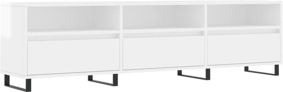 VidaXL -Tv-meubel-150x30x44 5-cm-bewerkt-hout-hoogglans-wit - Foto 7