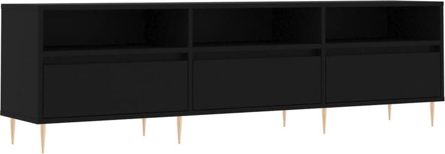 VidaXL -Tv-meubel-150x30x44 5-cm-bewerkt-hout-zwart - Foto 5