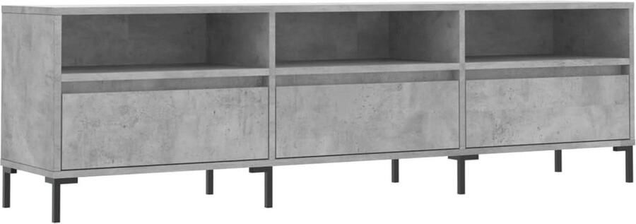 VidaXL Tv-meubel 150x30x44 5 cm Hout Betongrijs TV-meubel Tv Kast Media Kast Hifi Kast Beton Grijs Industrieel Modern Livingroom Meubilair