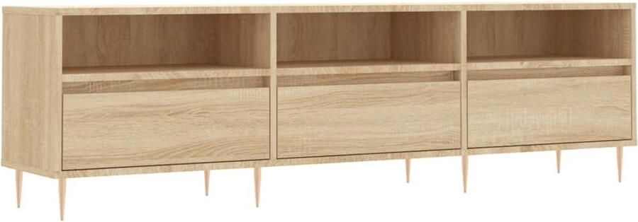 VidaXL Tv-meubel 150x30x44 5 cm Sonoma eiken Tv Kast Tv Meubilair Houten Tv Stand Tv Unit Media Kast Bergruimte Sonomane Eiken Bruin