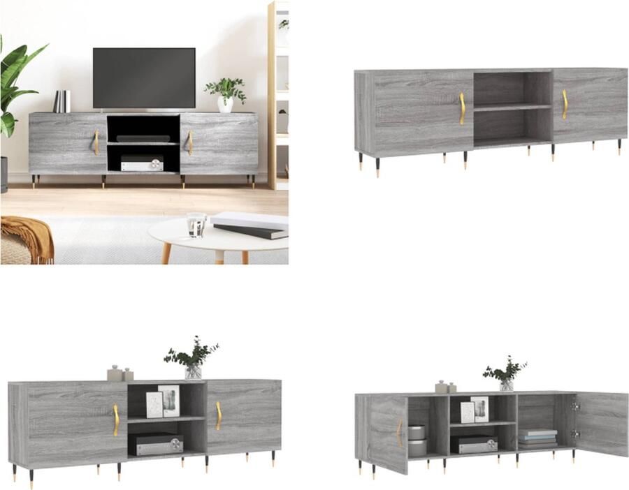 Prolenta Premium INFIORI Tv-meubel 150x30x50 cm bewerkt hout grijs sonoma eikenkleurig - Foto 8