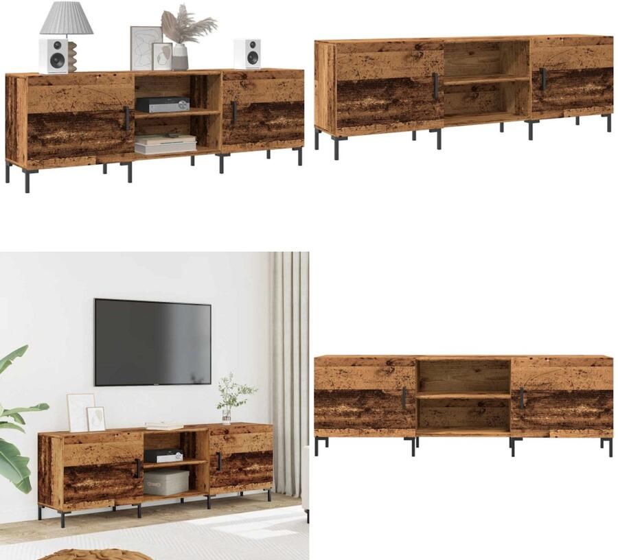 VidaXL Tv-meubel 150x30x50 cm bewerkt hout oud houtkleurig Tv-meubel Tv-meubelen Tv Kast Opbergkast