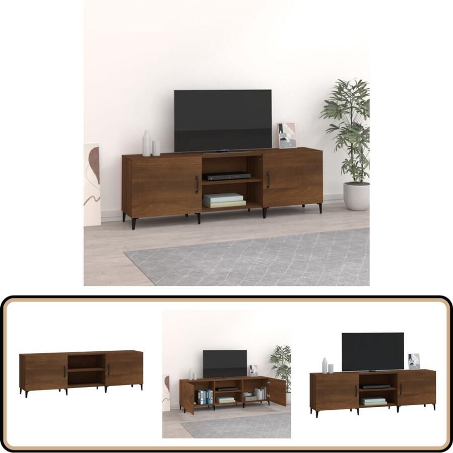 VidaXL Tv-meubel 150x30x50 cm Bruin eikenhout Tv Kast Houten Tv Kast Tv Meubels Salontafel Living Room Furniture