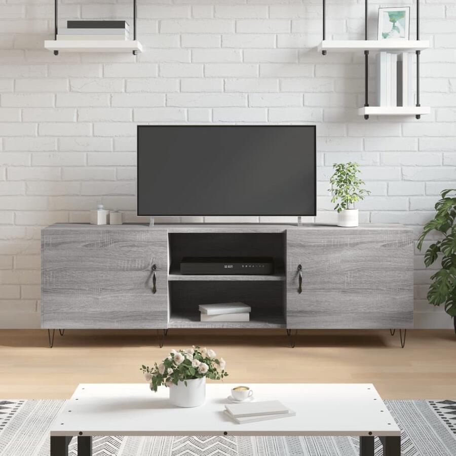 VidaXL Tv-meubel 150x30x50 cm Grijs Sonoma Eiken Televisiekast Salontafel Houten Kast Grijze Kast Tv Stand Livingroom Furniture Modern Furniture Storage Solutions - Foto 2