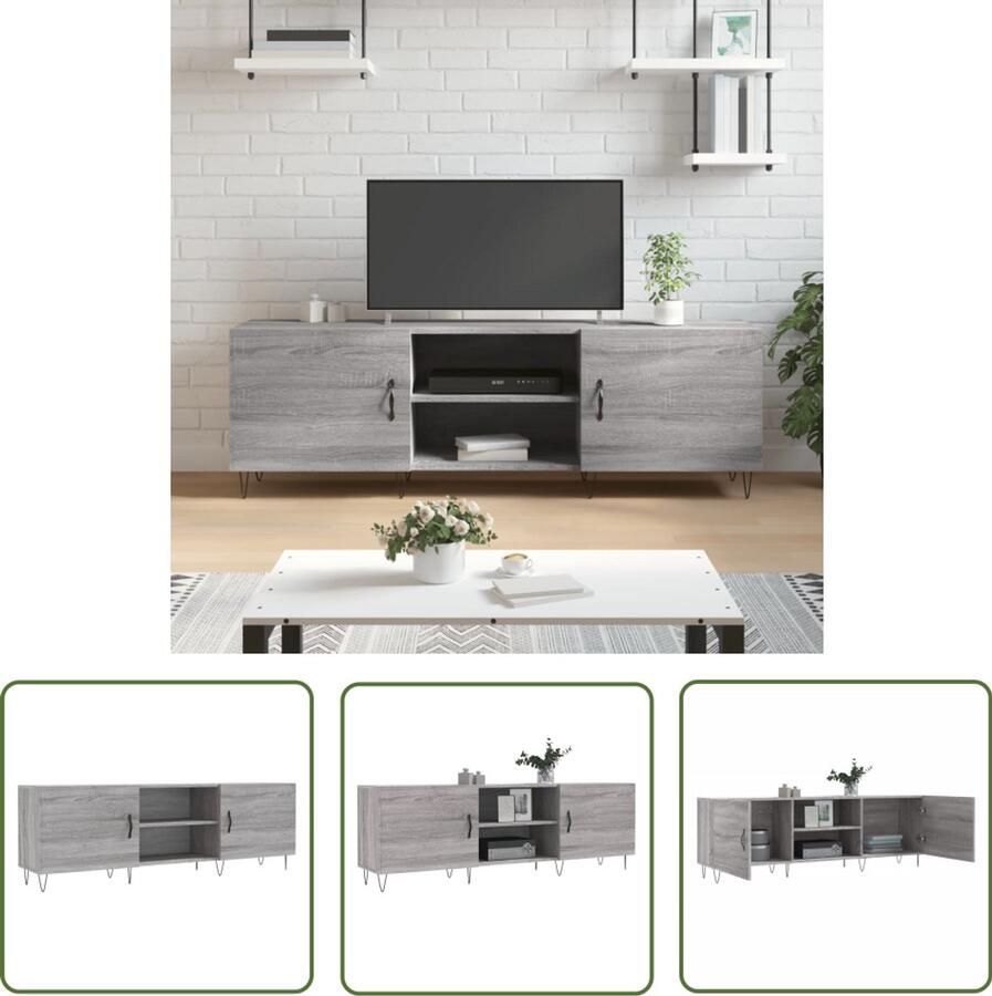 VidaXL Tv-meubel 150x30x50 cm Grijs Sonoma Eiken Televisiekast Salontafel Houten Kast Grijze Kast Tv Stand Livingroom Furniture Modern Furniture Storage Solutions