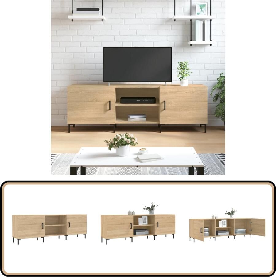 VidaXL Tv-meubel 150x30x50 cm Sonoma eiken Televisiesecretaris Tv Kast Salontafel Houten Meubel Sonoma Eiken