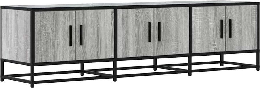VidaXL Tv-meubel 150x35x41 cm bewerkt hout metaal grijs sonoma eiken
