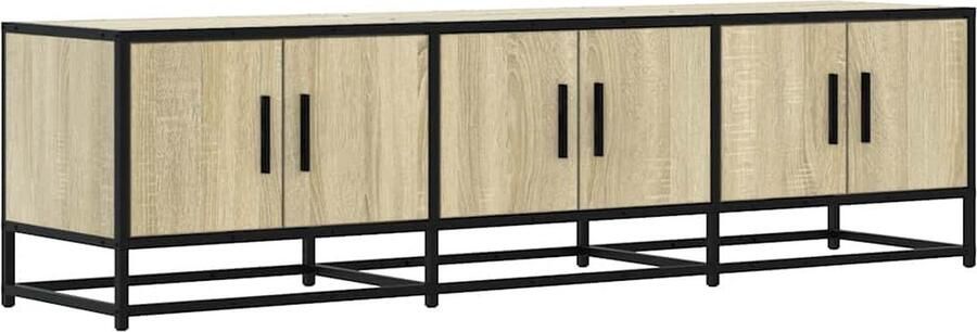 VidaXL Tv-meubel 150x35x41 cm bewerkt hout metaal sonoma eikenkleurig