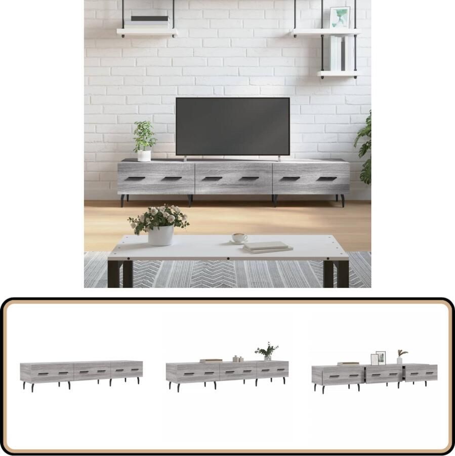 VidaXL Tv-meubel 150x36x30 cm Grijs Sonoma Eiken Tv Kast Tv Meubels Salontafel Houten Tv Stand Grijze Tv Kast Tv Meubel Met Lade Tv Meubel Moderne Tv Kast Landelijke Tv Kast Tv Tafel
