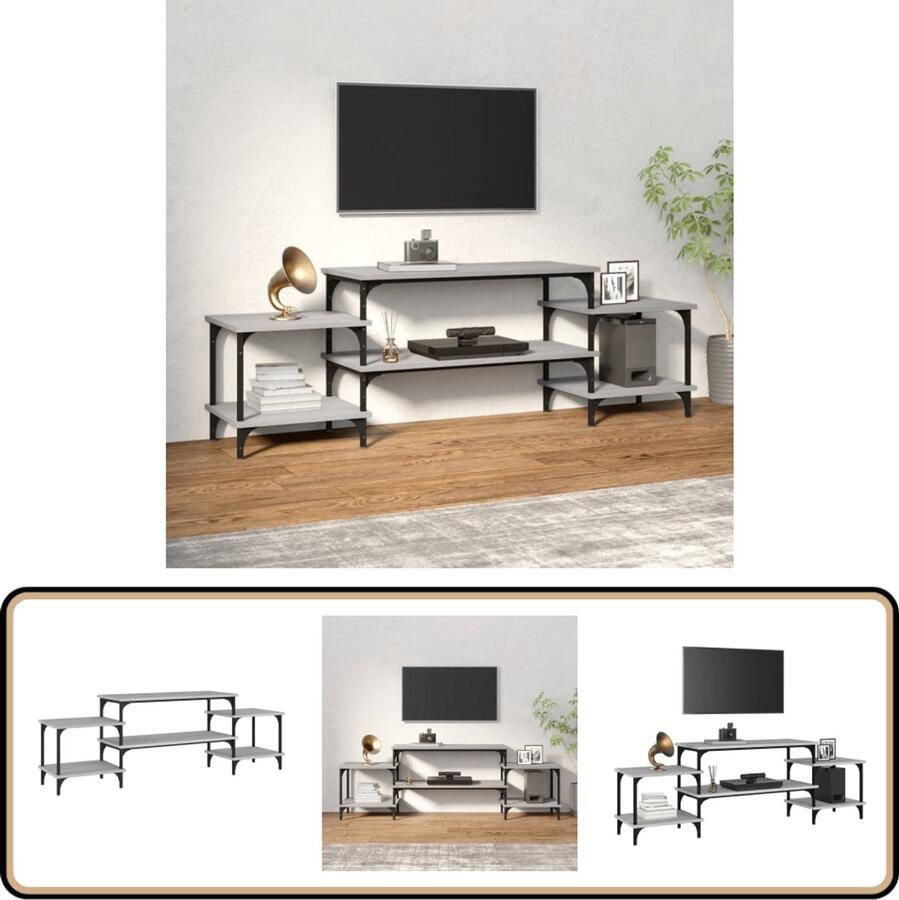 VidaXL Tv-meubel 157x35x52 cm Grijs Sonoma Eik Tv-meubel Salontafel Houten Tv-stand Grijze Tv Kast Tv Combinatie Mediacaar