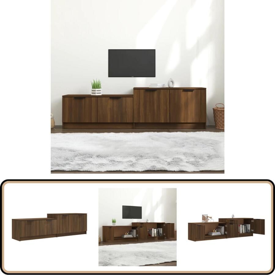 VidaXL Tv-meubel 158 5x36x45 cm Bruin eikenhout Tv Kast Tv Meubels Houten Tv Stand Bruine Tv Kast Salontafel