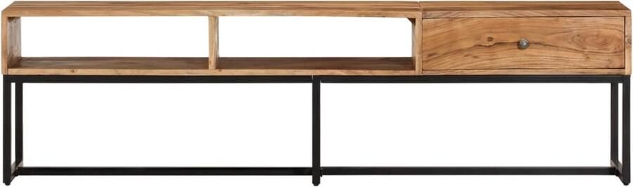 VidaXL Tv-meubel 160x30x45 cm Massief Acaciahout TV-meubel Houten TV-stand Acacia Hout Vintage TV-kast Salontafel Mediabox