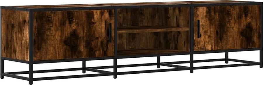 VidaXL Tv-meubel 160x35x41 cm bewerkt hout metaal gerookt eikenkleur
