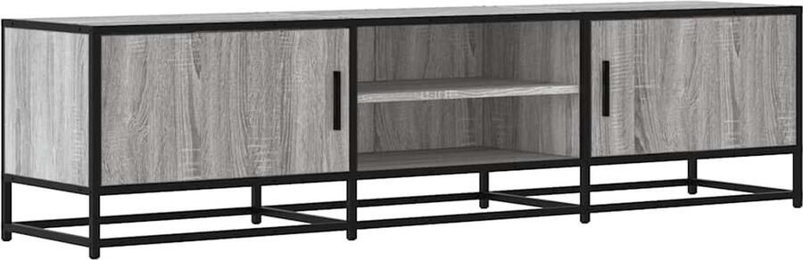 VidaXL Tv-meubel 160x35x41 cm bewerkt hout metaal grijs sonoma eiken