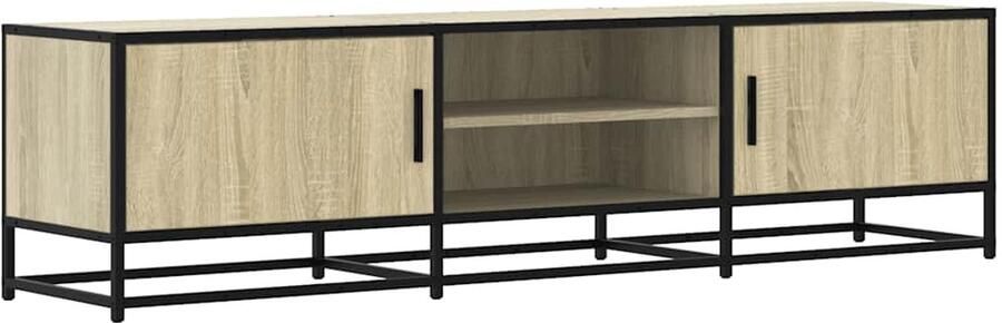 VidaXL Tv-meubel 160x35x41 cm bewerkt hout metaal sonoma eikenkleurig