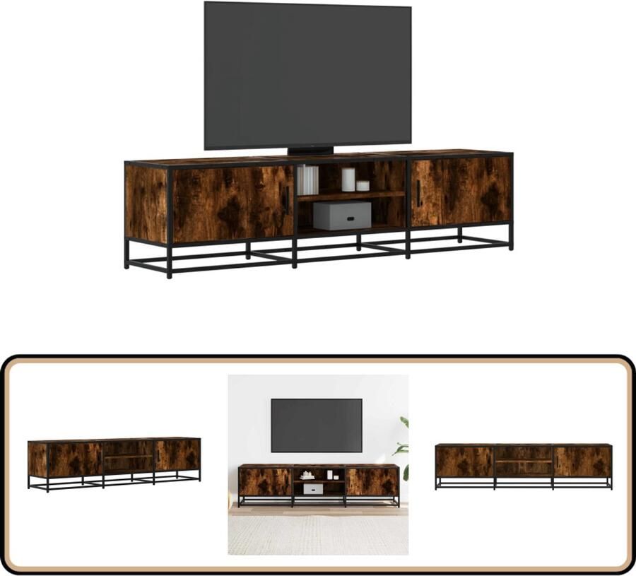 VidaXL Tv-meubel 160x35x41 cm Gerookt eiken Tv-meubel Tv-meubelen Tv Kast Opbergkast