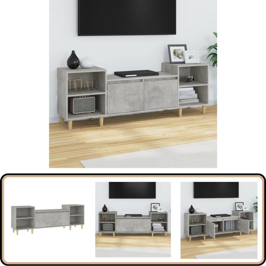 VidaXL Tv-meubel 160x35x55 cm Betongrijs TV Meubel Tv Kast Houten Tv Kast Grijze Tv Kast Betonnen Tv Kast Salontafel Livingroom Furniture