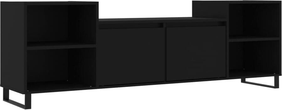 The Living Store TV-meubel Mediakast 160 x 35 x 55 cm Zwart Tv-meubel Media Kast Zwarte Tv-kast Houten Tv-meubel Salontafel