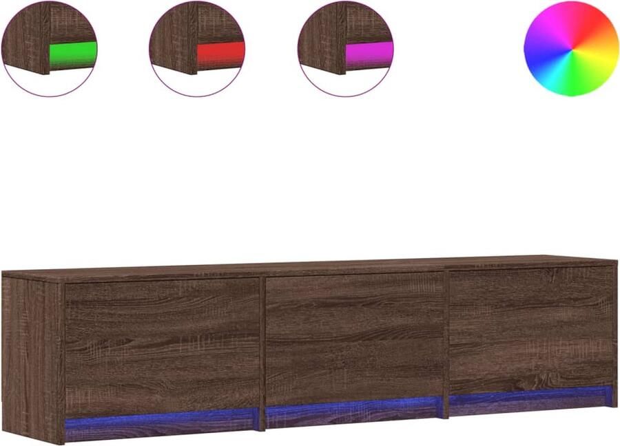 VidaXL Tv-meubel 165 cm Bruin Eiken LED Verlichting