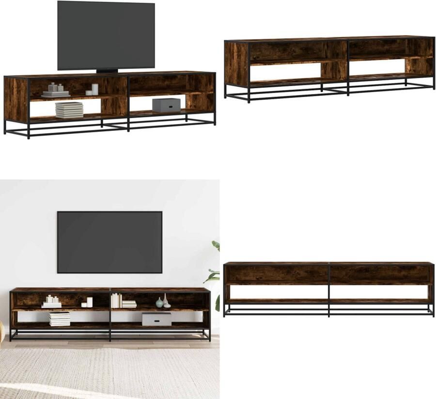 VidaXL Tv-meubel 180 5x40x46 cm bewerkt hout gerookt eikenkleur Tv-meubel Tv-meubelen Tv Kast Opbergkast
