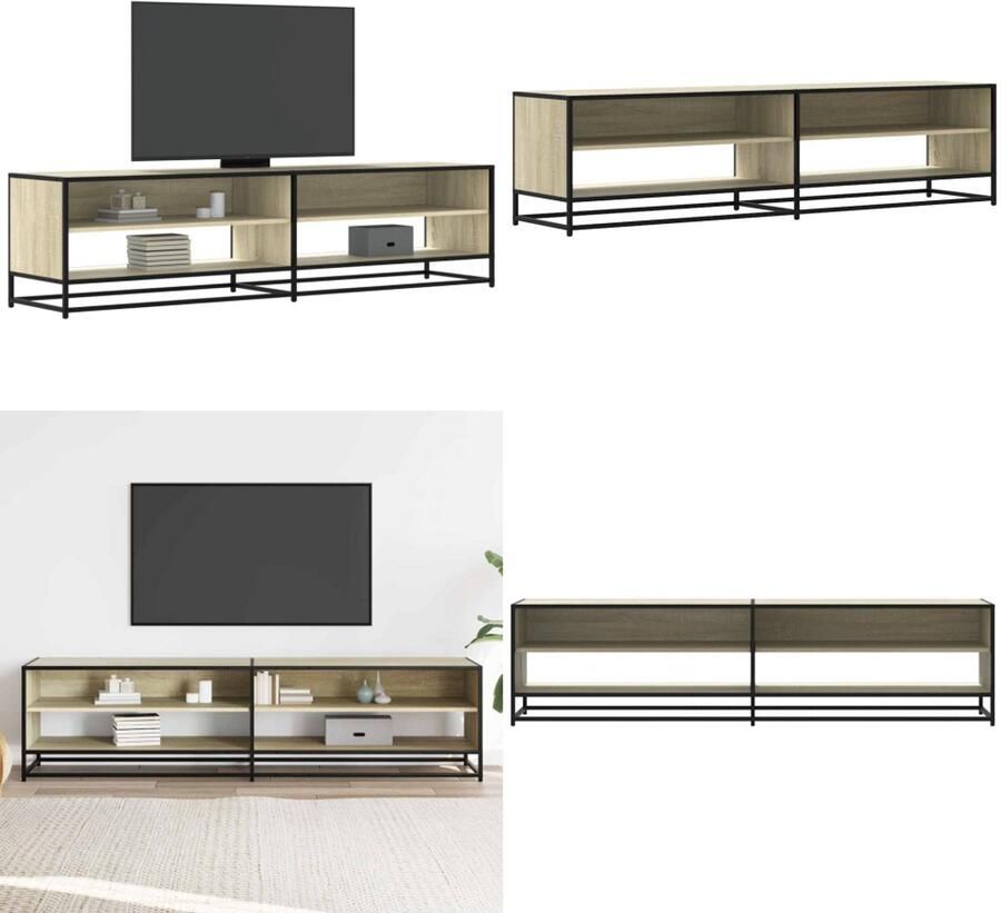 VidaXL Tv-meubel 180 5x40x46 cm bewerkt hout sonoma eikenkleurig Tv-meubel Tv-meubelen Tv Kast Opbergkast