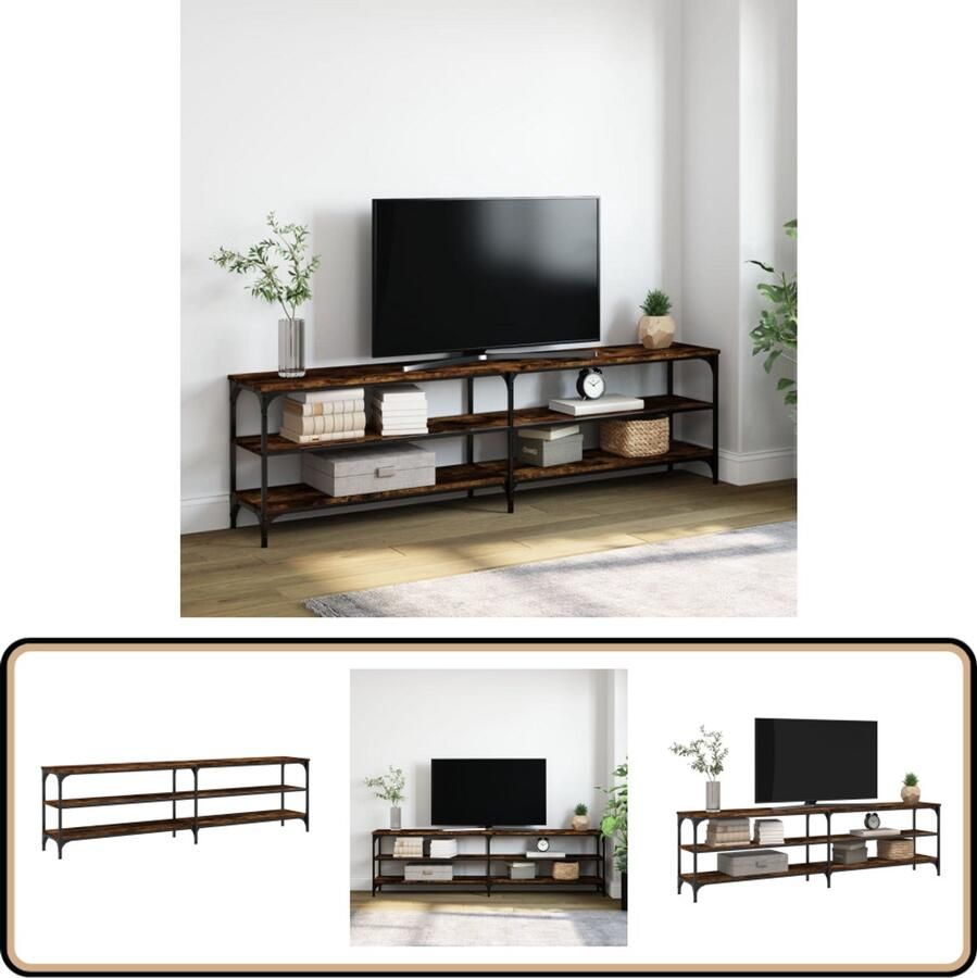 VidaXL Tv-meubel 180x30x50 cm Gerookt Eiken Tv-meubel Houten Tv-meubel Smoked Oak Tv-stand Bruine Tv-bank Salontafel Entertainment Center