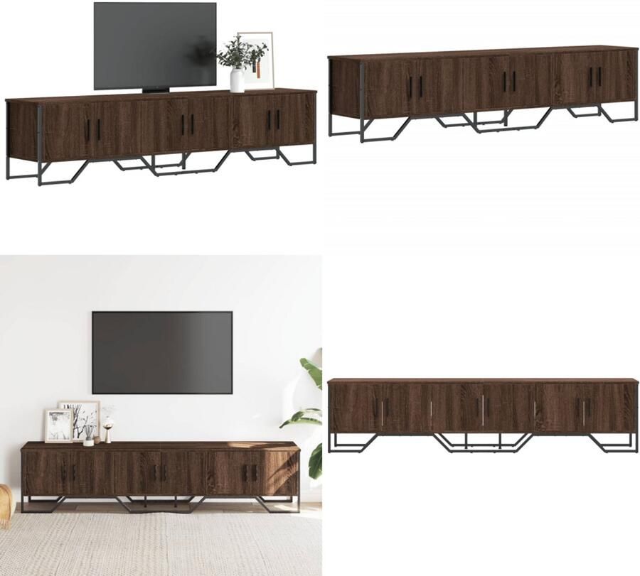 VidaXL Tv-meubel 180x34x41 cm bewerkt hout bruin eikenkleurig Tv-meubel Tv-meubelen Tv Kast Opbergkast