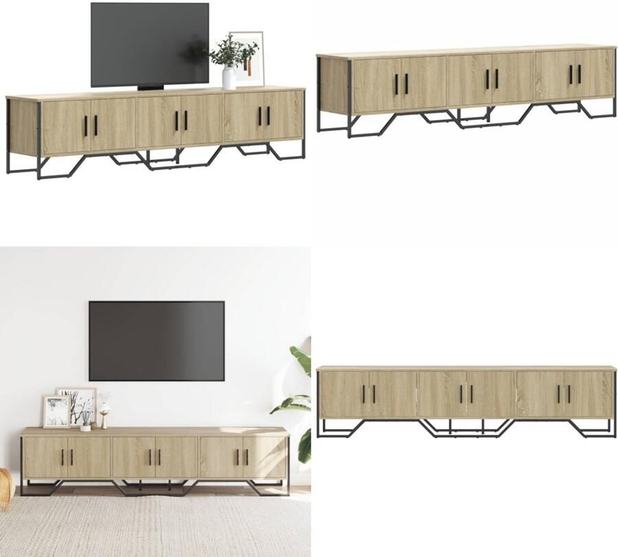 VidaXL Tv-meubel 180x34x41 cm bewerkt hout sonoma eikenkleurig Tv-meubel Tv-meubelen Tv Kast Opbergkast