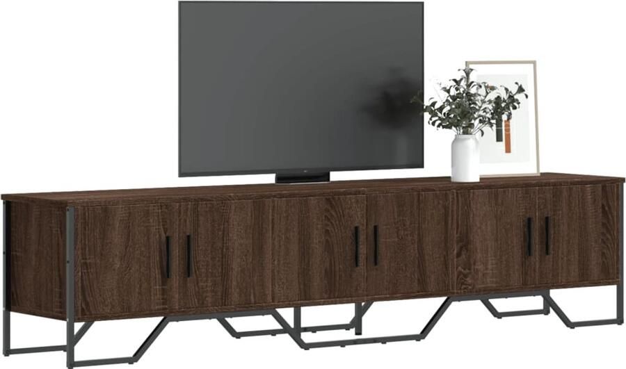 VidaXL Tv-meubel 180x34x41 cm Bruin Eikenhout Tv Meubel Tv Kast Houten Tv Meubel Bruine Tv Kast Eiken Tv Meubel