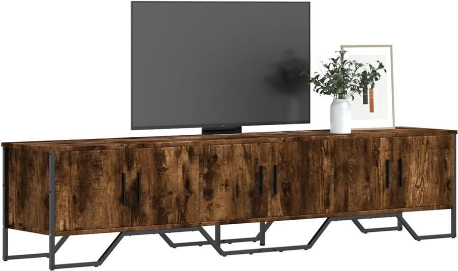 VidaXL Tv-meubel 180x34x41 cm Gerookt Eikenhout Tv Meubel Tv Kast Houten Tv Meubel Eiken Kleur Tv Meubel Tv Meubel