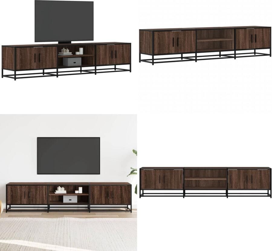 VidaXL Tv-meubel 180x35x41 cm bewerkt hout bruin eikenkleurig Tv-meubel Tv-meubelen Tv Kast Opbergkast