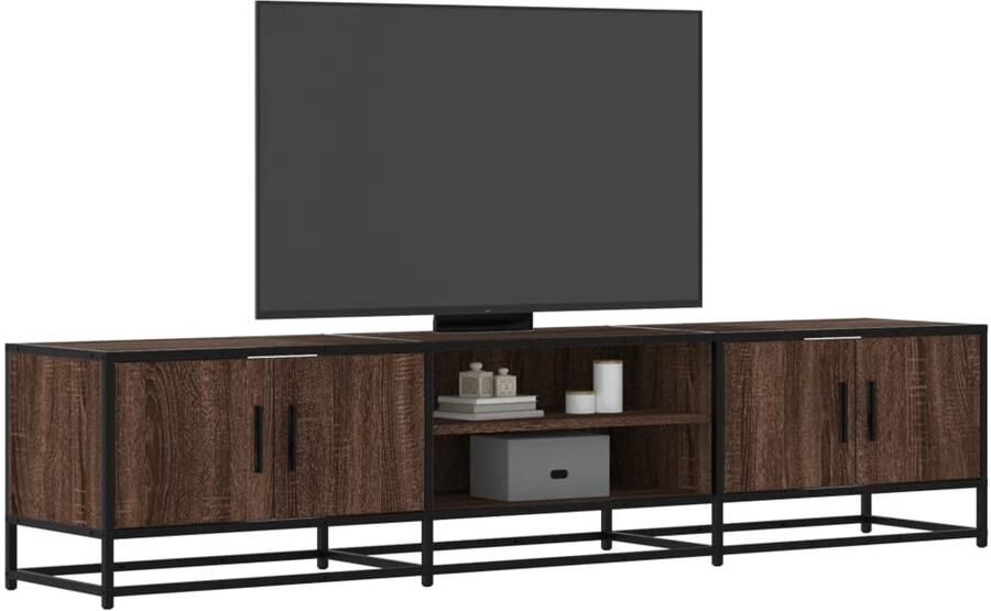 VidaXL Tv-meubel 180x35x41 cm Bruin Eikenkleurig Tv Meubel Tv Kast Houten Tv Stand Bruine Tv Tafel Eiken Kleur Tv Meubilair