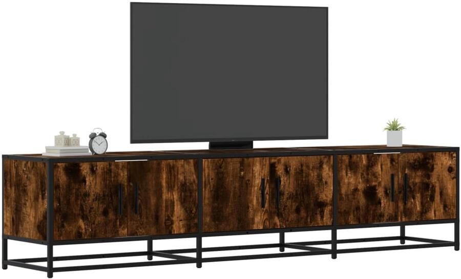 VidaXL Tv-meubel 180x35x41 cm Gerookt Eiken Tv Meubel Tv Kast Houten Tv Meubel Rustieke Tv Tafel Eiken Kleur Tv Meubilair