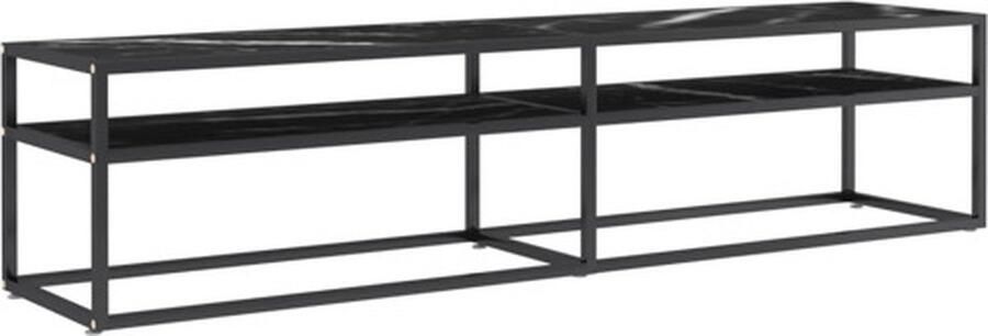 VidaXL Tv-meubel 180x40x40 5 cm gehard glas zwartmarmerkleurig