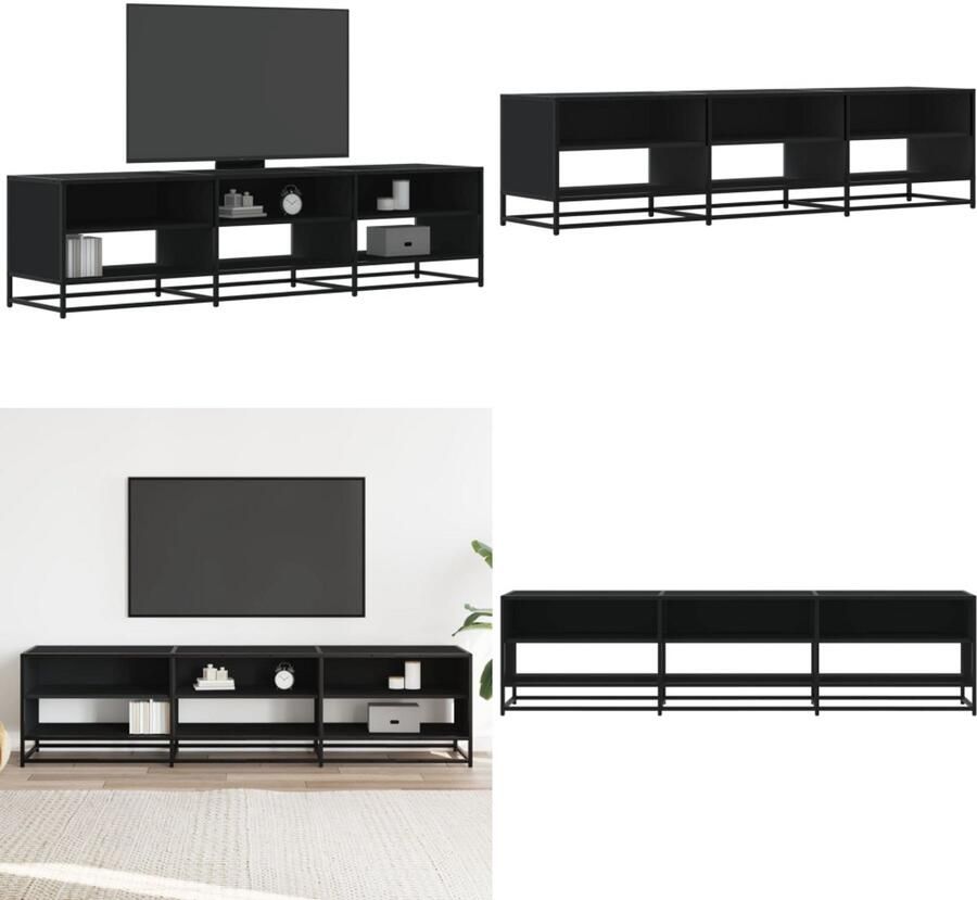 VidaXL Tv-meubel 180x40x46 cm bewerkt hout zwart