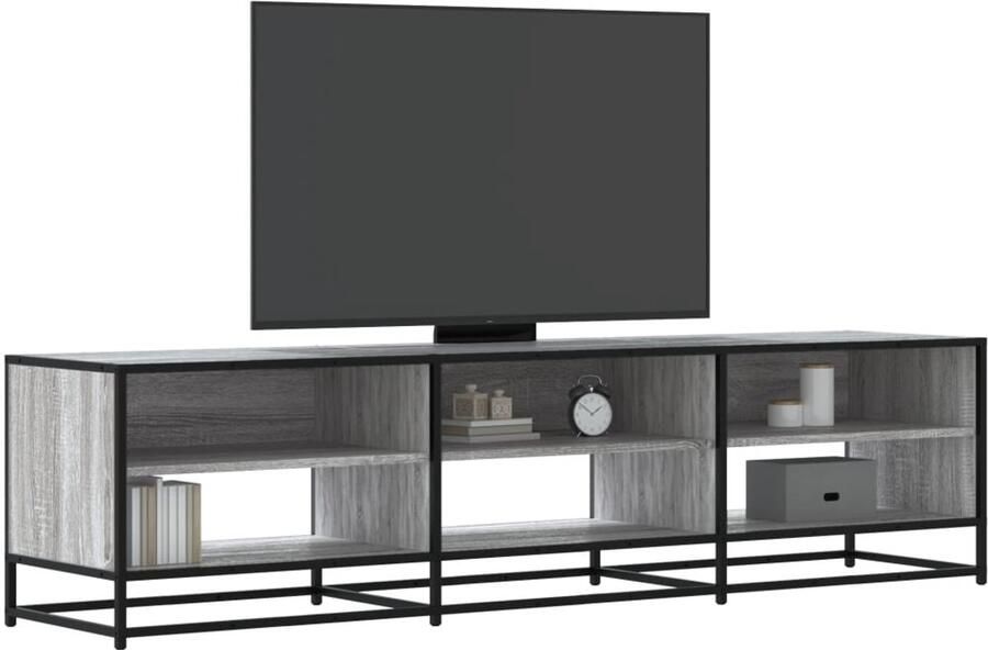 VidaXL Tv-meubel 180x40x46 cm Grijs Sonoma Eiken Tv Meubel Tv Kast Salontafel Houten Tv Meubilair Grijze Tv Kast