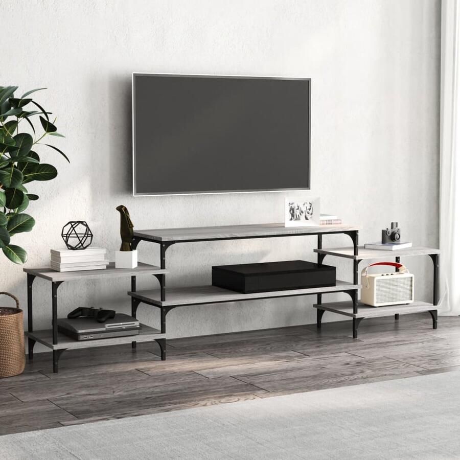 VidaXL Tv-meubel 197x35x52 cm Grijs Sonoma Eiken Tv-meubel Salontafel Houten Tv-stand Grijze Tv-bank Tv Kast Mediabox Livingroom Furniture Entertainment Center - Foto 2