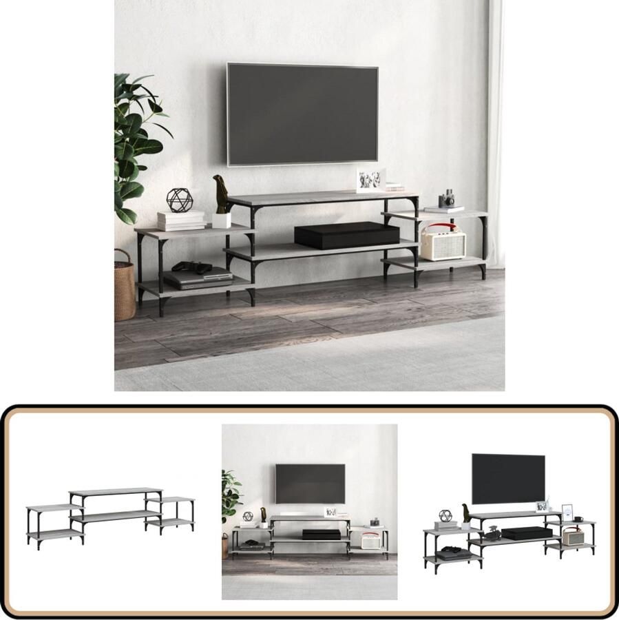 VidaXL Tv-meubel 197x35x52 cm Grijs Sonoma Eiken Tv-meubel Salontafel Houten Tv-stand Grijze Tv-bank Tv Kast Mediabox Livingroom Furniture Entertainment Center