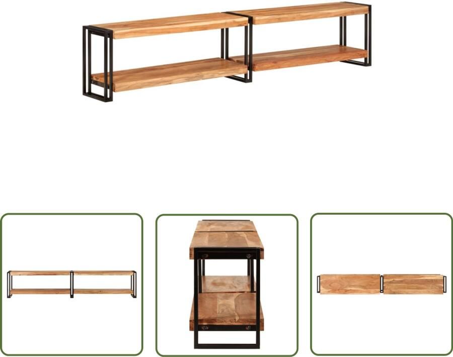 VidaXL Tv-meubel 200x30x40 cm Massief Acaciahout Tv Kast Houten Tv Kast Acacia Houten Tv Kast Tv Meubilair Salontafel