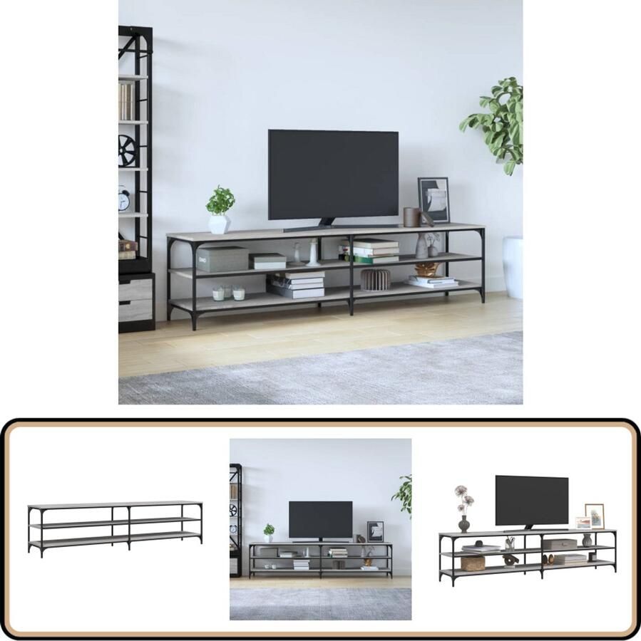 VidaXL Tv-meubel 200x30x50 cm Grijs Sonoma Eiken TV Kast Salontafel Mediastand Houten TV Meubel Grijze TV Kast