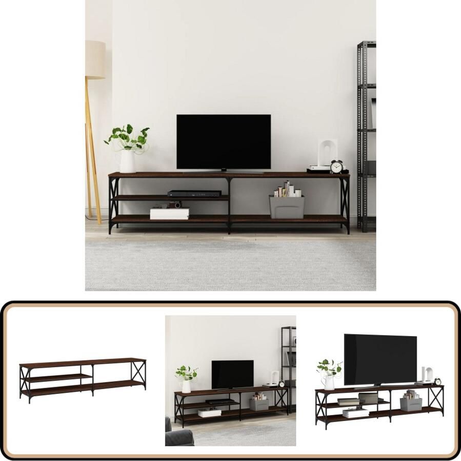 VidaXL Tv-meubel 200x40x50 cm Bruin Eikenkleur Tv Meubel Bruineik Houten Tv Kast Salontafel Mediastand