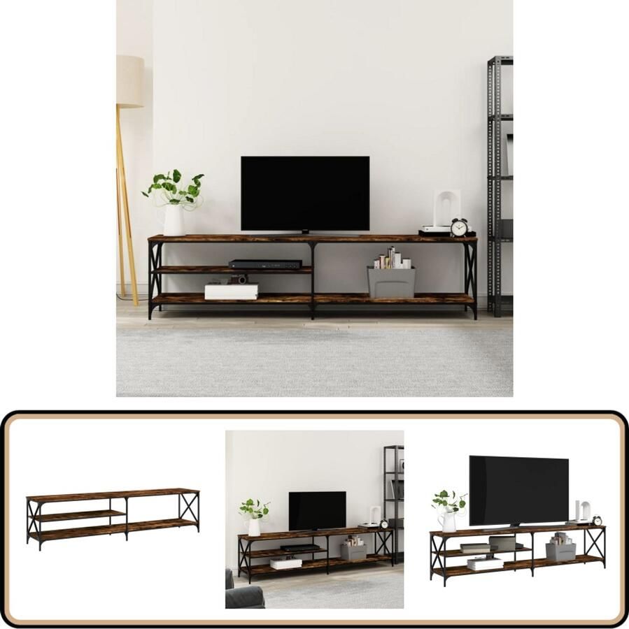 VidaXL Tv-meubel 200x40x50 cm Gerookt eiken Tv Meubel Houten Tv Kast Tv Tafel Mediakast Salontafel Woonkamerdecoratie Bruine Tv Kast