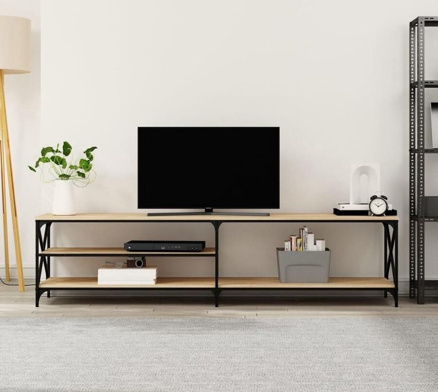 VidaXL Tv-meubel 200x40x50 cm Sonoma Eiken Tv-meubel Salontafel Houten Kast Media-kast Bruine Kast Sonoma Eiken
