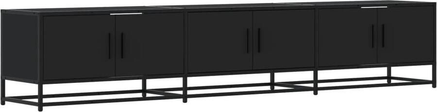 VidaXL Tv-meubel 210x35x41 cm Bewerkt hout Zwart Tv-meubel Tv-meubelen Tv Kast Opbergkast