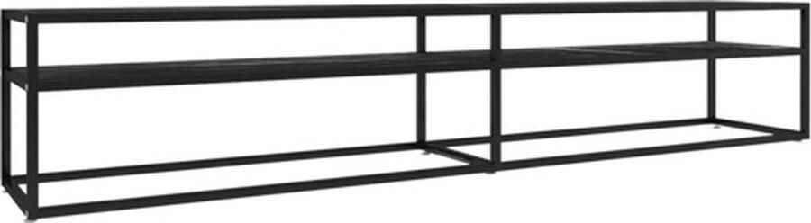 VidaXL Tv-meubel 220x40x40 5 cm gehard glas zwartmarmerkleurig
